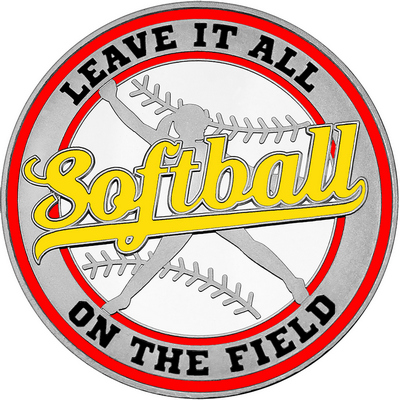 Yellow "Softball" with Red Outer Circular Borders